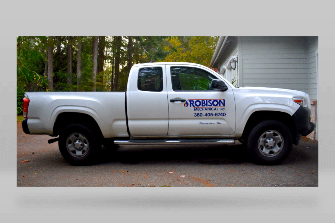 Robison Mechanical logo on a truck