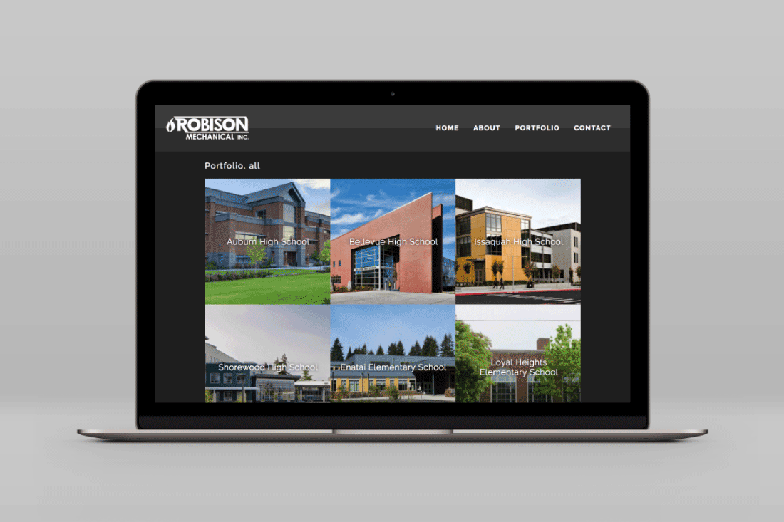 Robison Mechanical website (Desktop)