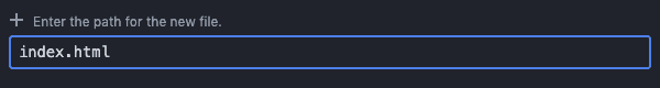 Creating a new path called index.html.
