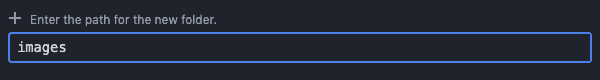 Creating a new folder called images.