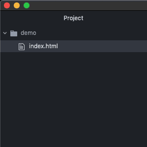 A folder containing index.html.