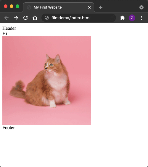 Screenshot of website with no styles yet.
